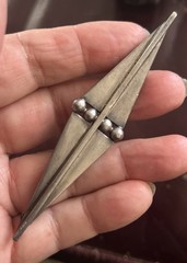 Vintage Sterling Signd ANDRA DATED 1939 TRUE Art Deco Modernist Brooch 23G