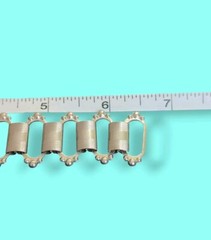 Vintage Silver Plate Wide Victorian Book Chain Bracelet 6.5in