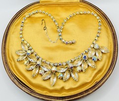🔥Vint. AB Clear-Champagne Rhinestone Necklace Not Signed (was $99)