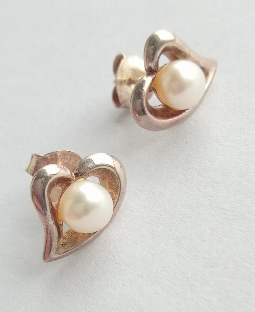Vintage Earrings with pearls Sterling Silver 925 test Beautiful Women’s Jewelry