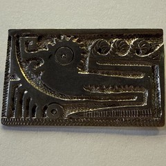 Vintage Signed 900 Silver Rectangle Animal Motif Ecuadorian Brooch Pin