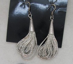 VINTAGE SOUTHWEST N A LIQUID SILVER EARRINGS