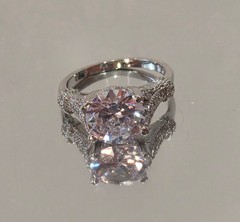 VINTAGE-RETRO Engagement/Wedding/Anniversary 925 Silver Solitaire Ring sz 8