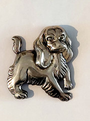 Vintage Cocker Spaniel Sterling Silver Pin by Lang 1 5/8″