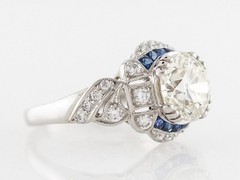 Art Deco Antique 3.20 Ct Diamond Vintage Engagement Ring 925 Sterling Silver