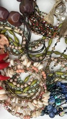 VTG Beaded Large Nice Jewelry Lot Of 40 Necklaces Bracelets Earrings SEE PICS