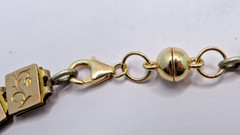 Antique 12k Yellow Gold Silver Book Sandwich Reversible Chain 18″ Necklace #110