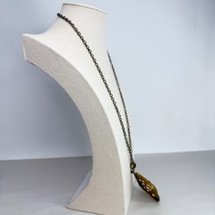 Vintage Brutalist Statement Necklace Large Molten Gold Tone Textured Geometric