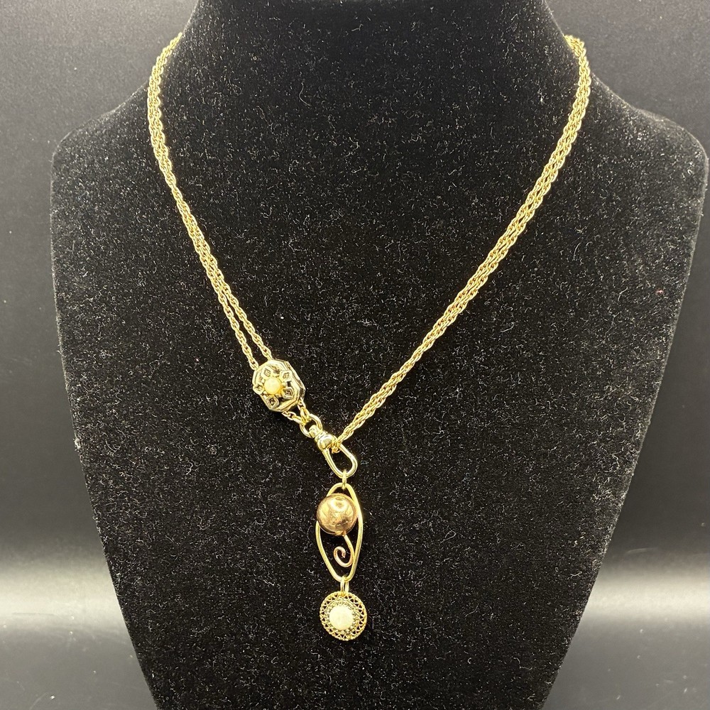 Vintage 12k Gold Filled Watch Chain FOB, ChatelaineSlide,Swivel Dog Clip, ~READ~