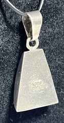 Vintage Modernist Red Sterling Silver 925 Pendant Mexico Howlite Triangle 11.75g