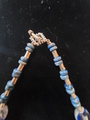 Beautiful Vintage Glass Blue & White Necklace