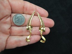 Vintage 1980’s Heavily Gold Plated Double Twist Pierced Earrings