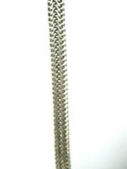Vintage Classic Retro Necklace Flat Chain Herring Bone Silver Plated Metal 19″