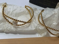 Vintage NOS AvonTwisted Wire Hoop Pierced Earrings Surgical Steel Posts