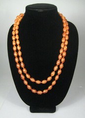 Necklace Women Men 56 In VTG 70s 80s Strand Beaded Orange Plastic Estate Retro