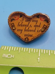 Maximal Art John Wind Heart My Beloved Brooch Pin Vinrage Goldtone