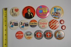 16 Vintage Pinbacks Buttons Disney Store Law DARE Yogi Jerry Lewis Drugs United