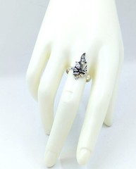 Vintage Luxury RING Silver 925 with Bright Stones-size: 9.5US(19.5mm) Ukraine#79