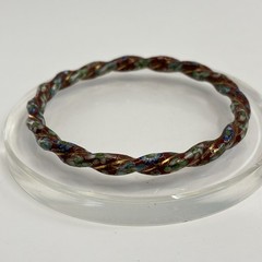 Vintage Chinese Cloisonne Bracelets Bangles Twisted Enamel Heavy
