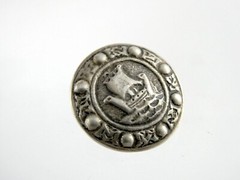 Antique Scotland Sterling Silver Boat Brooch Ship Pin 7.2g 7/8 Inch Diameter
