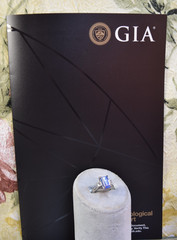 GIA Estate Platinum 5.60ct No Heat Ceylon Blue Sapphire VS Diamond 3 Stone Ring