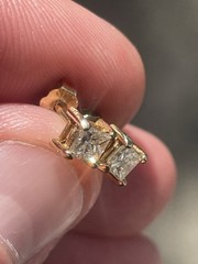 Vintage Estate Diamond Earrings 14K Solid Yellow Gold Clean Set!