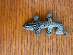vintage Sterling silver Lizard alligator or crocodile pin brooch