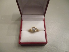 VINTAGE 10K YELLOW/WHITE GOLD DIAMOND FLORAL FILIGREE DOME RING Sz 6.25 – 2.88g