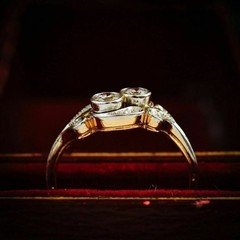 Art Deco Bezel Set Lab Created Diamond Toi Et Moi Vintage Wedding925 Silver Ring