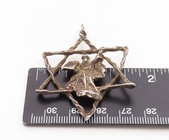 925 Sterling Silver Vintage Pendant Star Of David Moses 10 Commandments PT25941