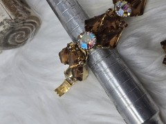 Juliana D&E Topaz AB Rhinestone Bracelet Earring Set Demi Parure as-is