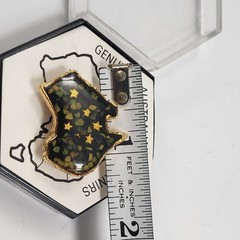 Vintage Australia Map Brooch Opal encased Inlay Goldtone Pin Souvenir Jewelry
