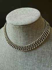Listner Cable Link Necklace Layered Silver Tone Stackable Capsule Career Casual