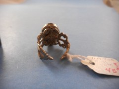 VINTAGE SILVER BLACK ONYX FILAGREE RING
