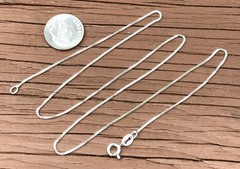 17.75” Vintage Italy 925 Cube / Box Chain Necklace Sterling Silver