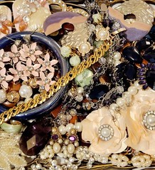 Vintage Jewelry Lot Wearable Necklaces Bracelets Earrings Some Signed #1