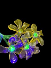 Vintage Uranium Cellulose Acetate Floral Brooch And Clip On Earring Set READ