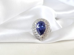 Sterling Silver 925 Simulated Tanzanite Large Ross Simons Ring Size 6