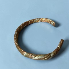 Vtg Sergio Lub Copper/brass/silvertone Braided Cuff Magnetic Tri-metal Bracelet