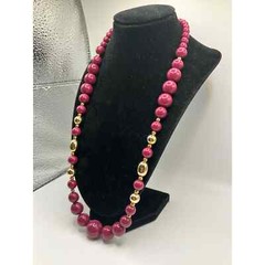 Red and Gold Beaded 25.25 Inch Necklaces!