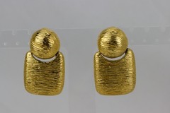Vintage Clip-on Earrings, 80’s/90’s, Gold Tone, Hinged, 49gr