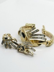Trifari Meteor Demi Parure Bracelet Clip Earrings Alfred Philippe Book Piece