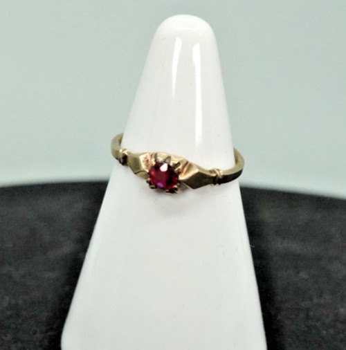 Vintage Dainty 10k Ruby Ring Sz 5.25