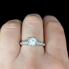 1950s Vintage Old GIA Cert. 0.96ct Diamond Platinum Engagement Ring Estate Gift