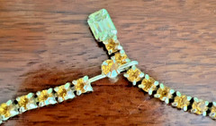 VTG. KRAMER N.Y. PARURE TOPAZ & CLEAR RHINESTONE NECKLACE BRACELET EARRING SET