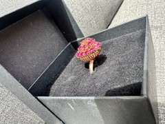 VINTAGE RARE FUSCHIA SAPHIRE COCKTAIL RING