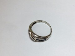 Ladies Sterling Silver Vintage Natural Sapphire Gemstone Slight Domed Ring Sz 7