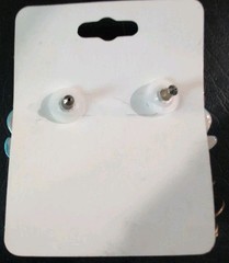 One of a Kind Quirky Porcelain Enamel Earrings of a Artistic Woman’s Face 1 3/4″
