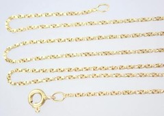 Pretty Vintage 24” Solid 18K Yellow Gold 1mm Square Belcher Chain Necklace 4.7g
