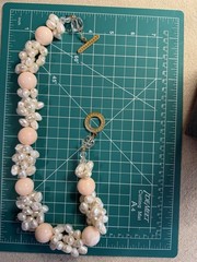 Stunning Antique Baroque Multi Real Pearl And Crystal Glass Beads Necklace Heavy